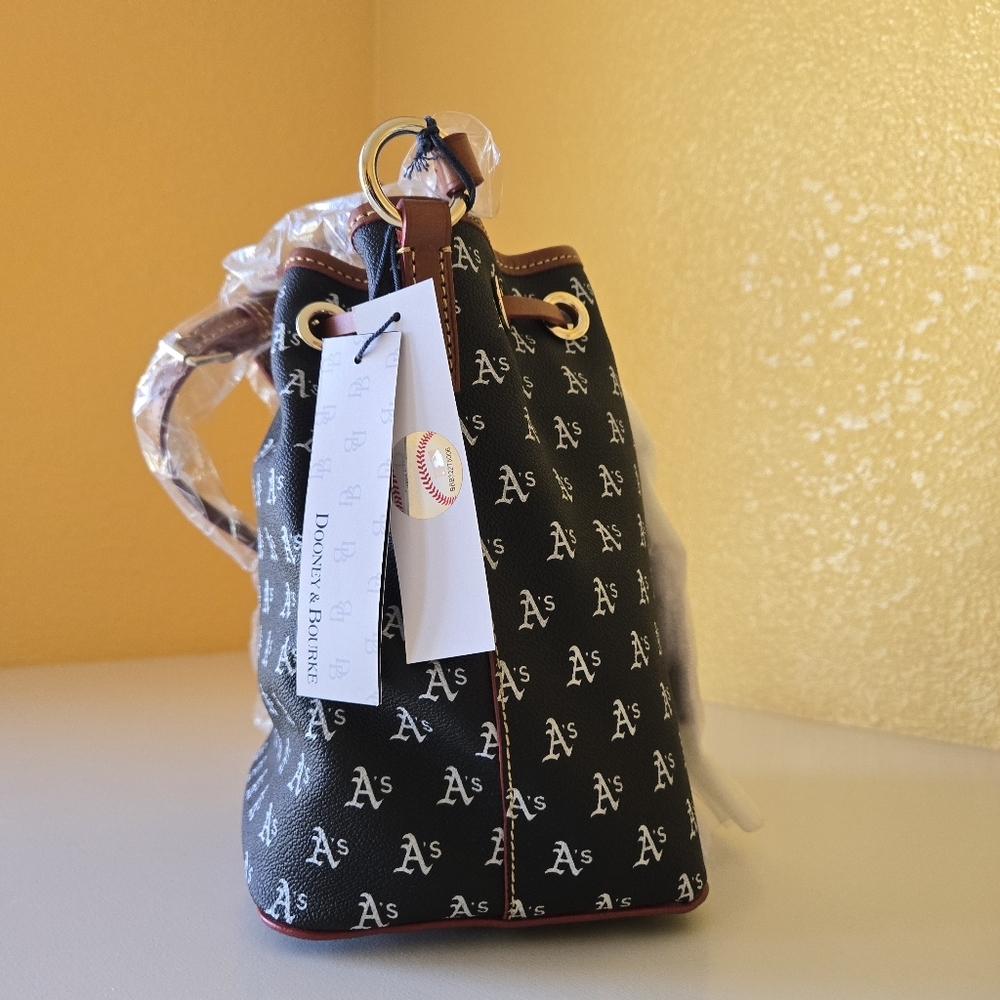 Dooney & Bourke MLB Oakland Athletics Drawstring Crossbody Shoulder Bag NWT $228 - Picture 5 of 13